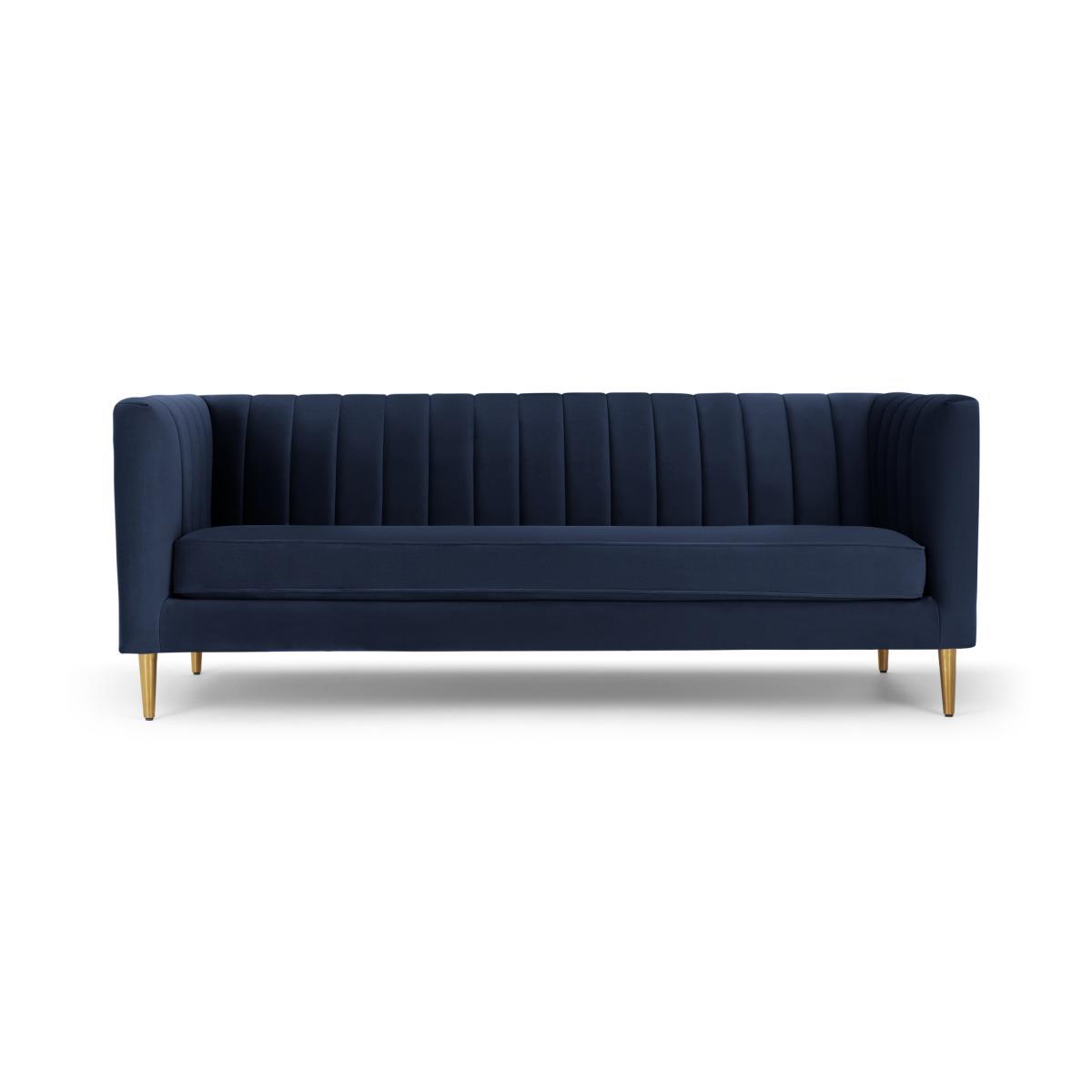 Amicie 3 Seater Sofa, Royal Blue Velvet – image 2