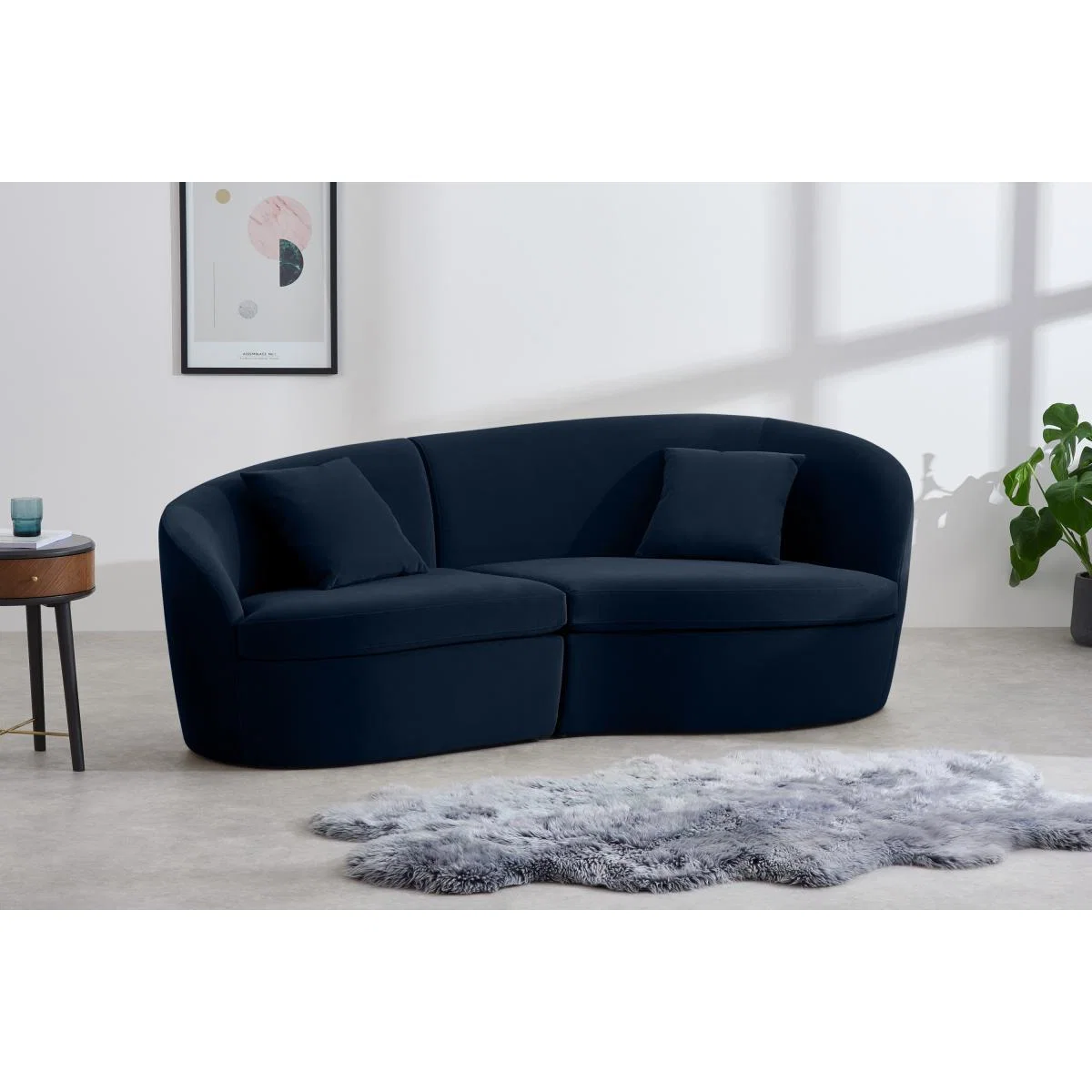 Reisa 3 Seater Sofa, Ink Blue Velvet – image 4