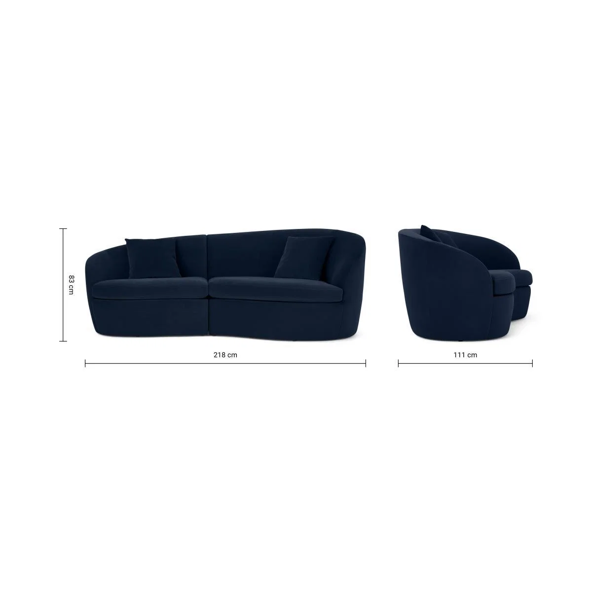 Reisa 3 Seater Sofa, Ink Blue Velvet – image 9