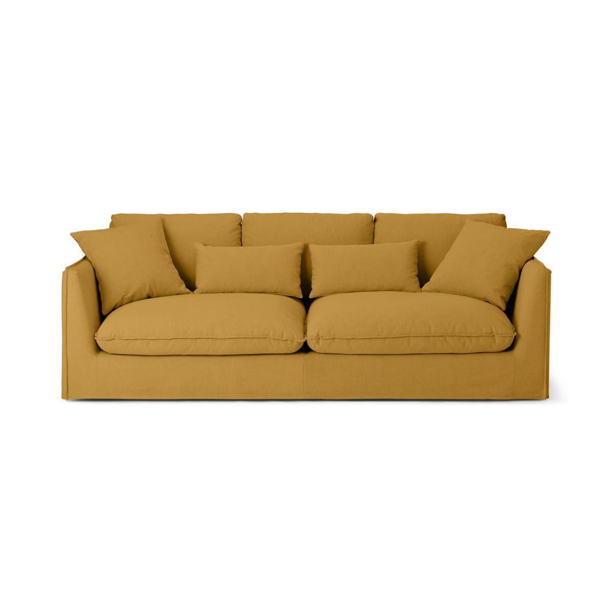 Kasiani 4 Seater Sofa, Ochre Cotton & Linen Mix – image 2