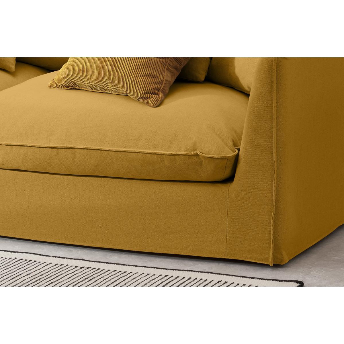 Kasiani 4 Seater Sofa, Ochre Cotton & Linen Mix – image 5