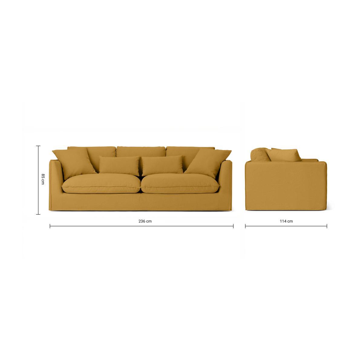 Kasiani 4 Seater Sofa, Ochre Cotton & Linen Mix – image 9