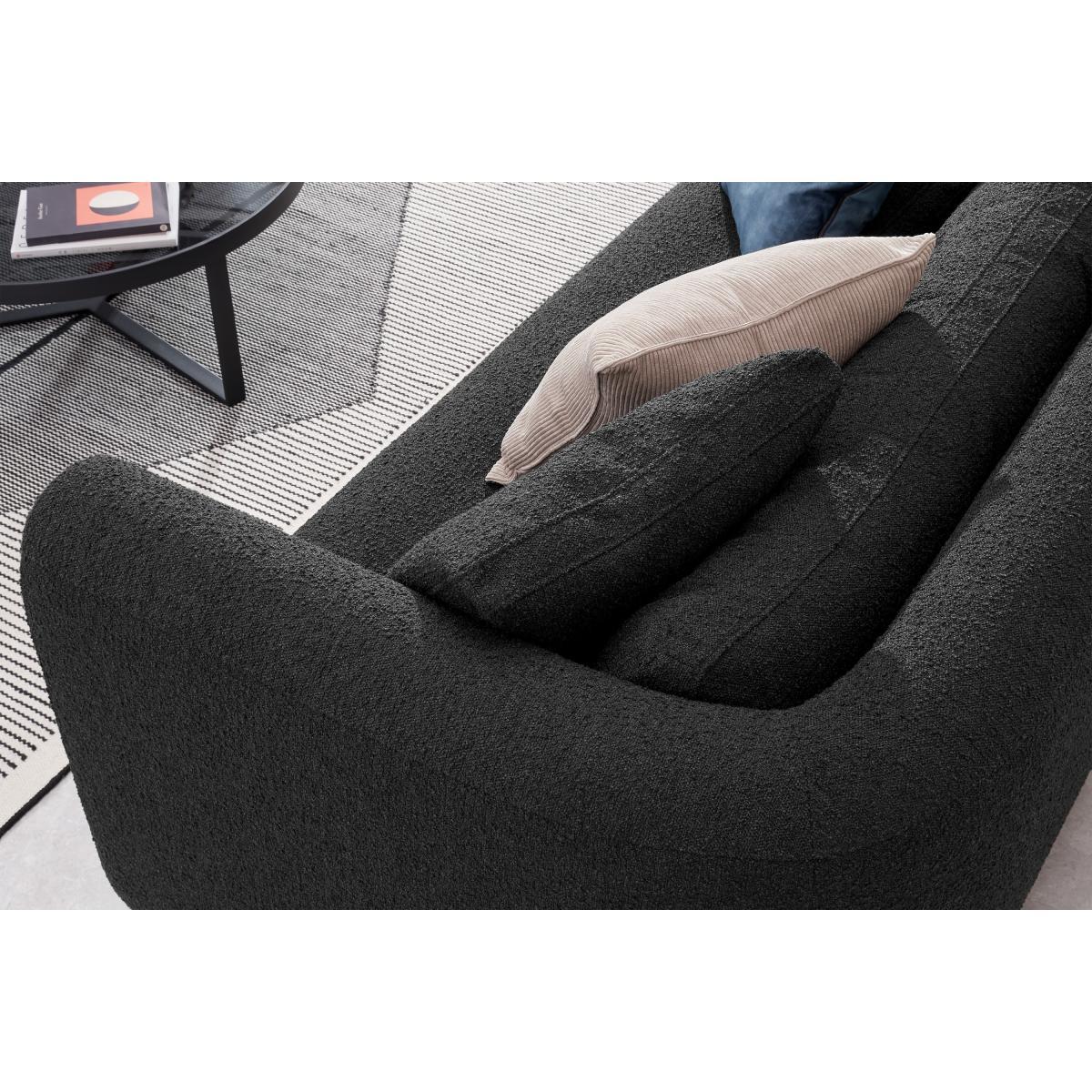 Nikita 3 Seater Sofa, Anthracite Grey Boucle – image 5