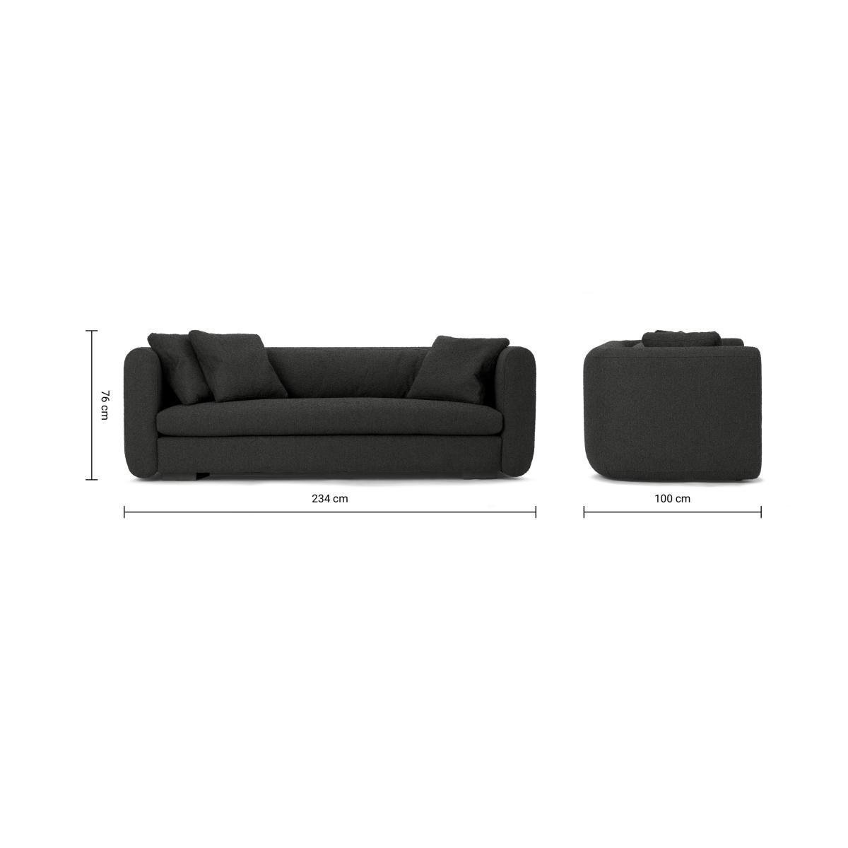 Nikita 3 Seater Sofa, Anthracite Grey Boucle – image 9
