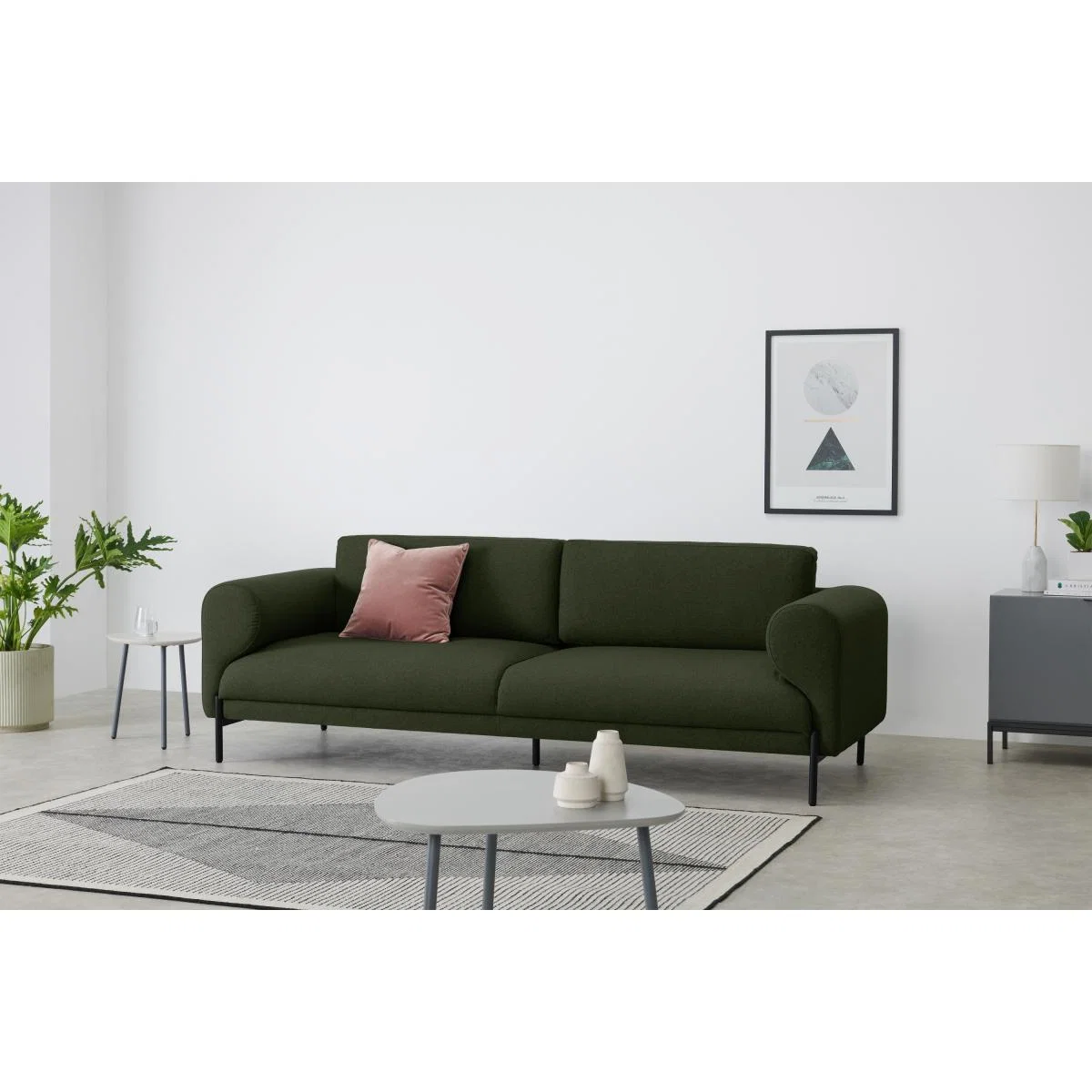 Orsel 3 Seater Sofa, Army Green – image 4
