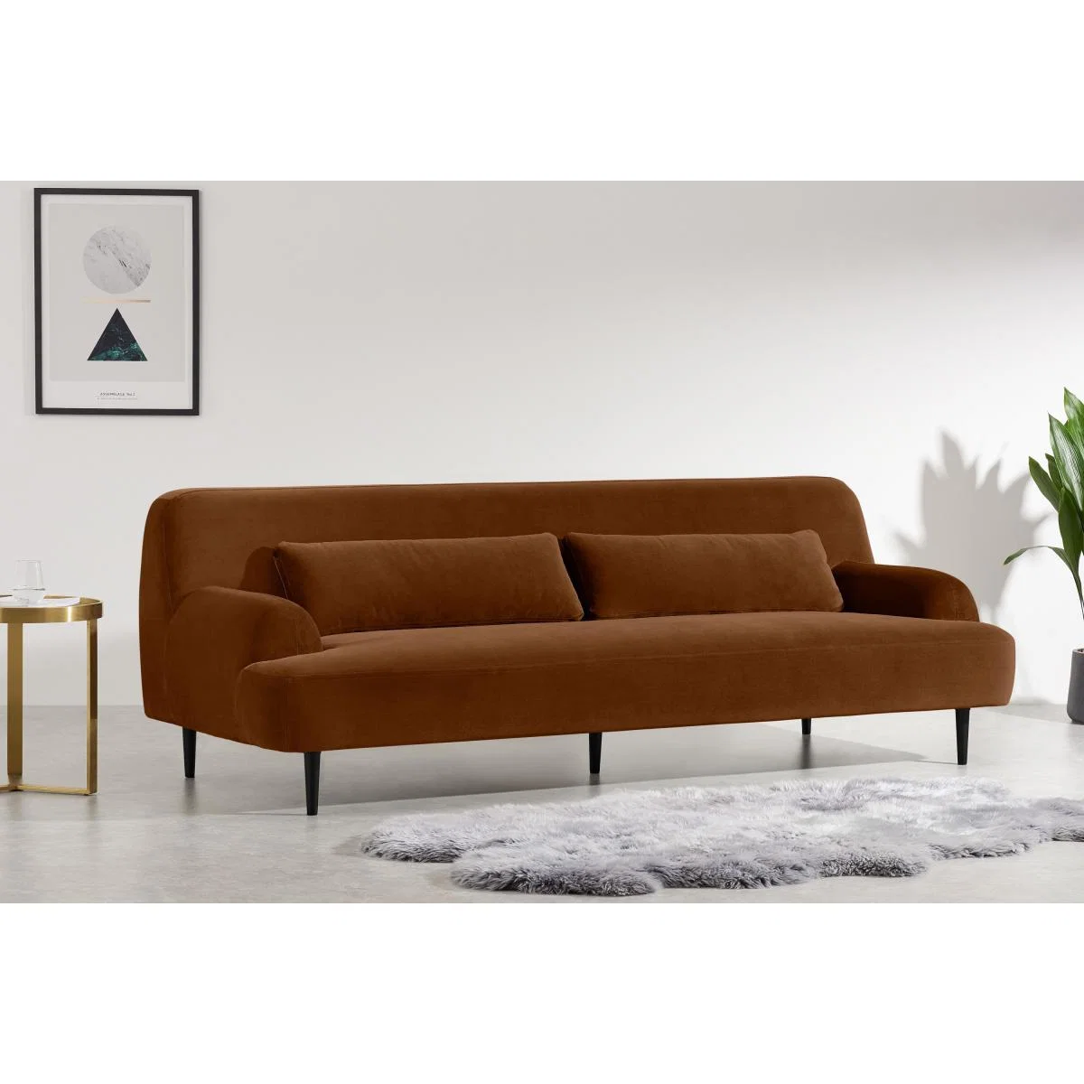 Giselle 3 Seater Sofa, Cinnamon Velvet – image 4