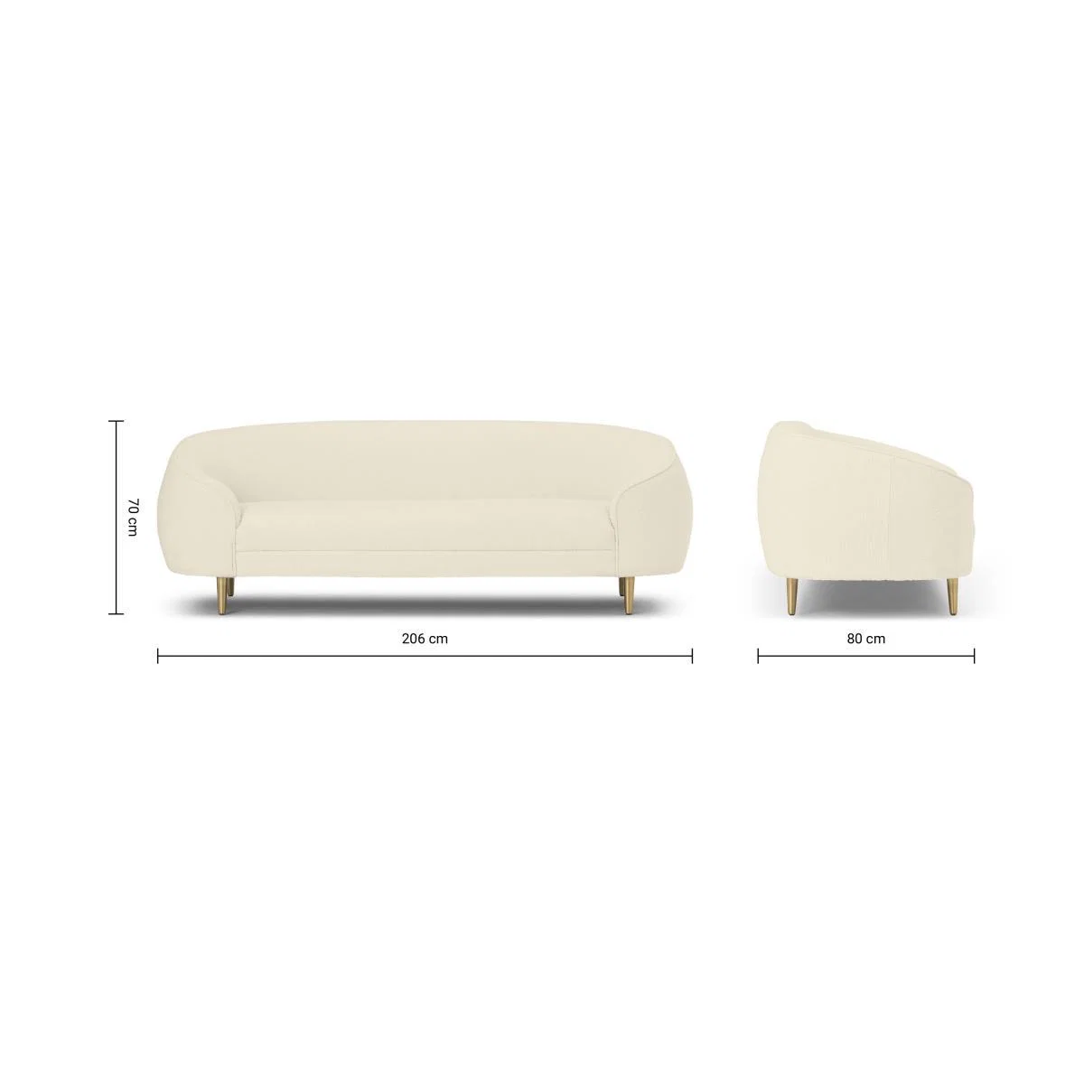 Trudy 3 Seater Sofa, Whitewash Boucle – image 9