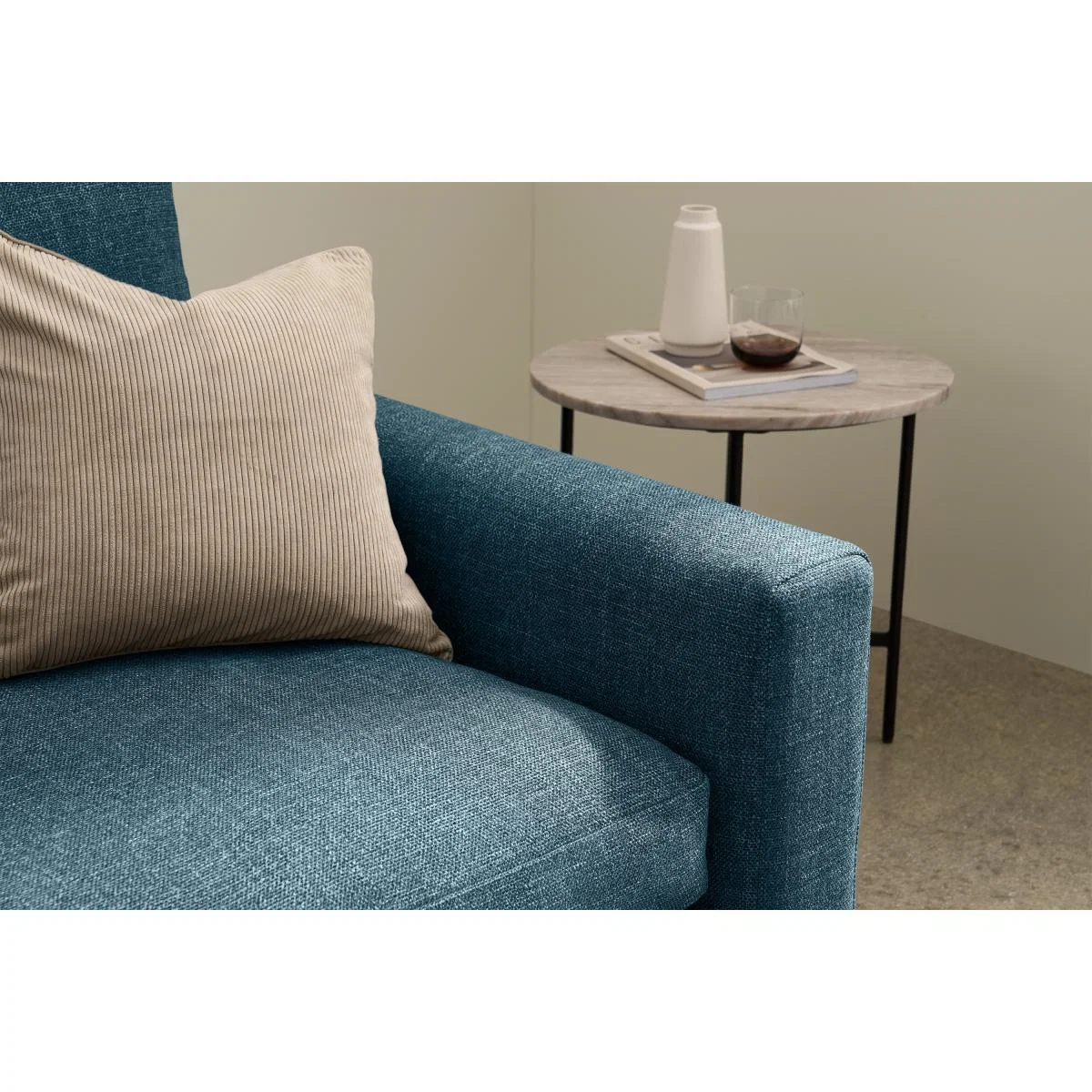 Arni 3 Seater Sofa, Aegean Blue Textured Weave – image 5
