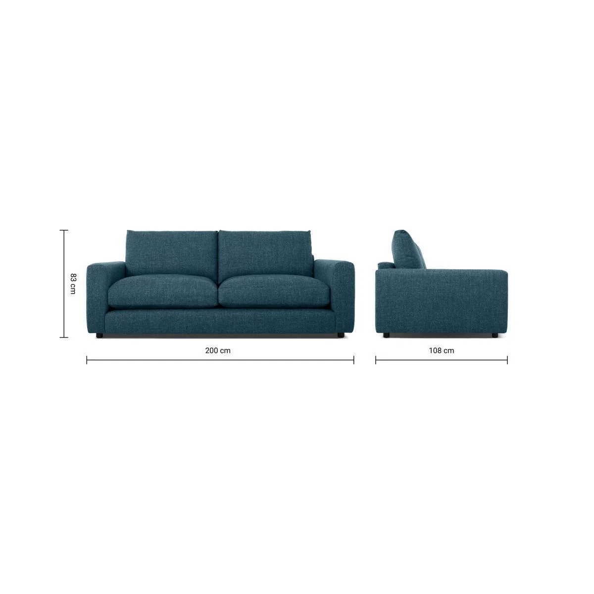 Arni 3 Seater Sofa, Aegean Blue Textured Weave – image 9