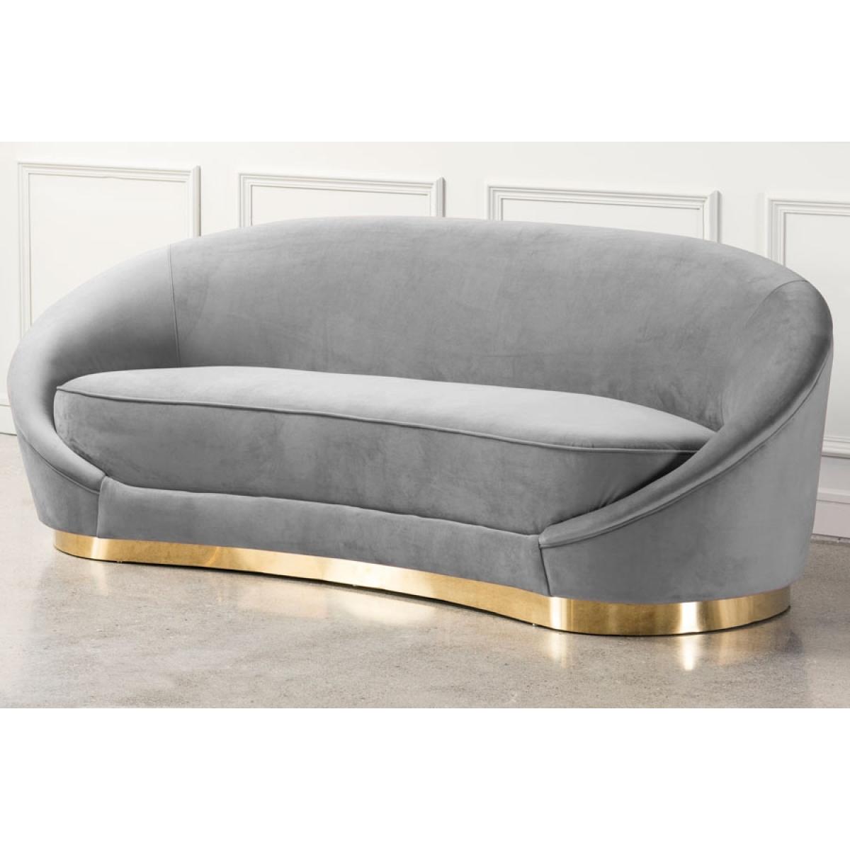 Selini Three Seat Sofa - Dove Grey Brass Base – image 3