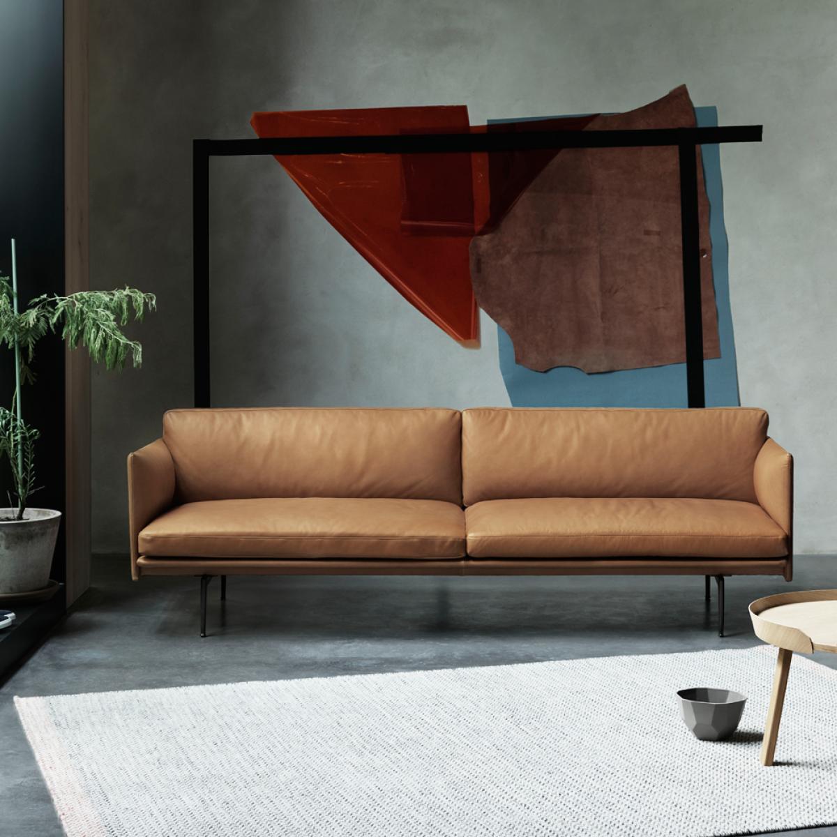 Muuto Outline 3-seat sofa Refine black-black leg – image 4