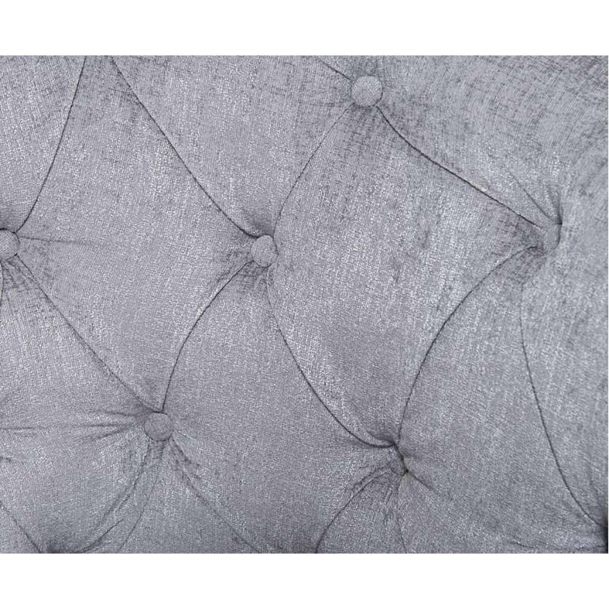 Ex-display Chloe Chesterfield Grey Plush Fabric Three-Seater Sofa – image 3