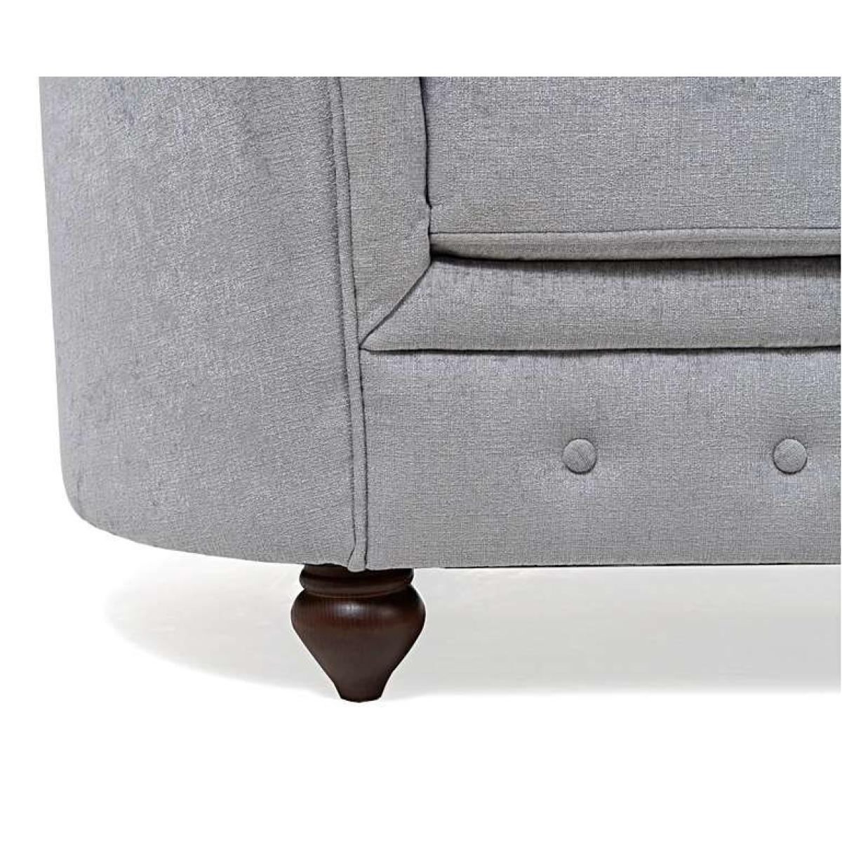 Ex-display Chloe Chesterfield Grey Plush Fabric Three-Seater Sofa – image 4