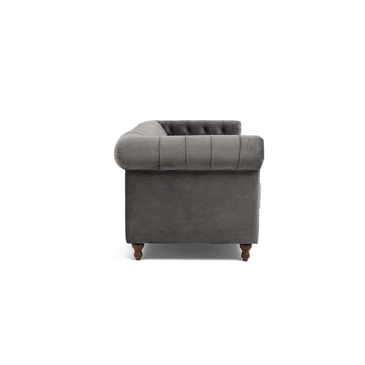 Westminster Chesterfield Dark Grey Velvet 3 Seater Sofa – image 5