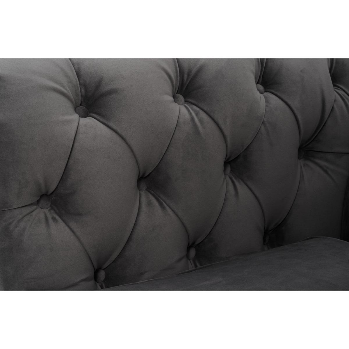 Westminster Chesterfield Dark Grey Velvet 3 Seater Sofa – image 7