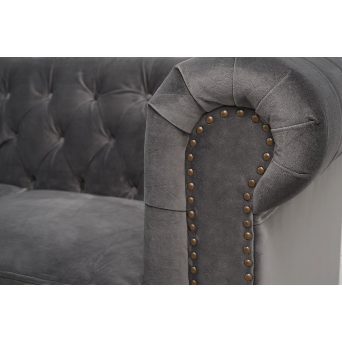 Westminster Chesterfield Dark Grey Velvet 3 Seater Sofa – image 8