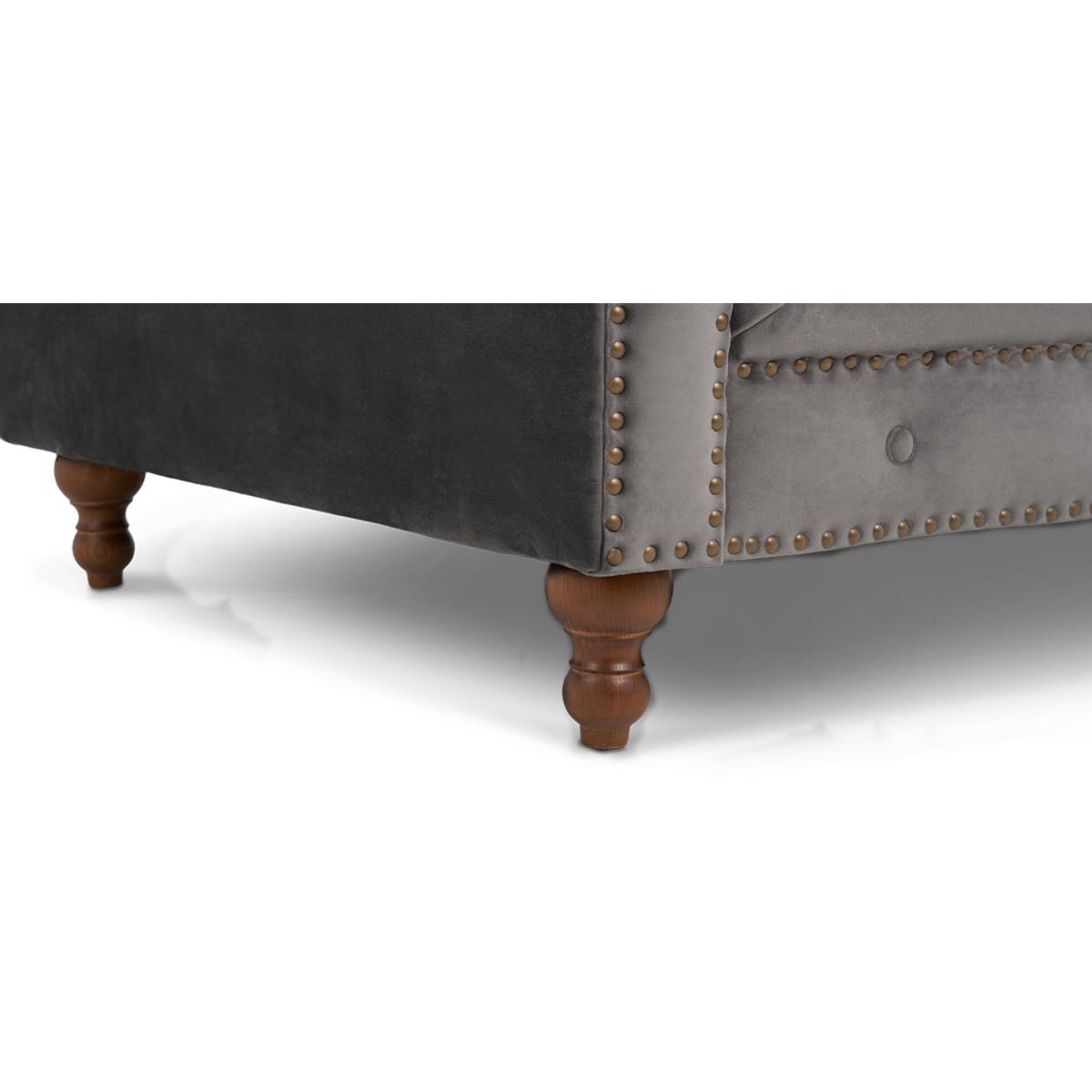 Westminster Chesterfield Dark Grey Velvet 3 Seater Sofa – image 10
