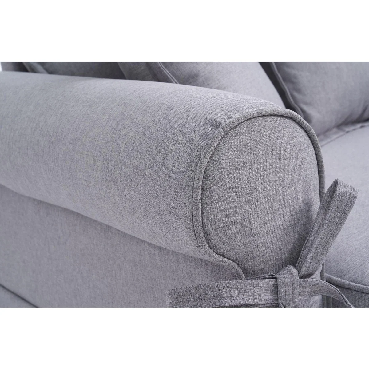 Clement Grey Linen 3 Seater Sofa – image 9