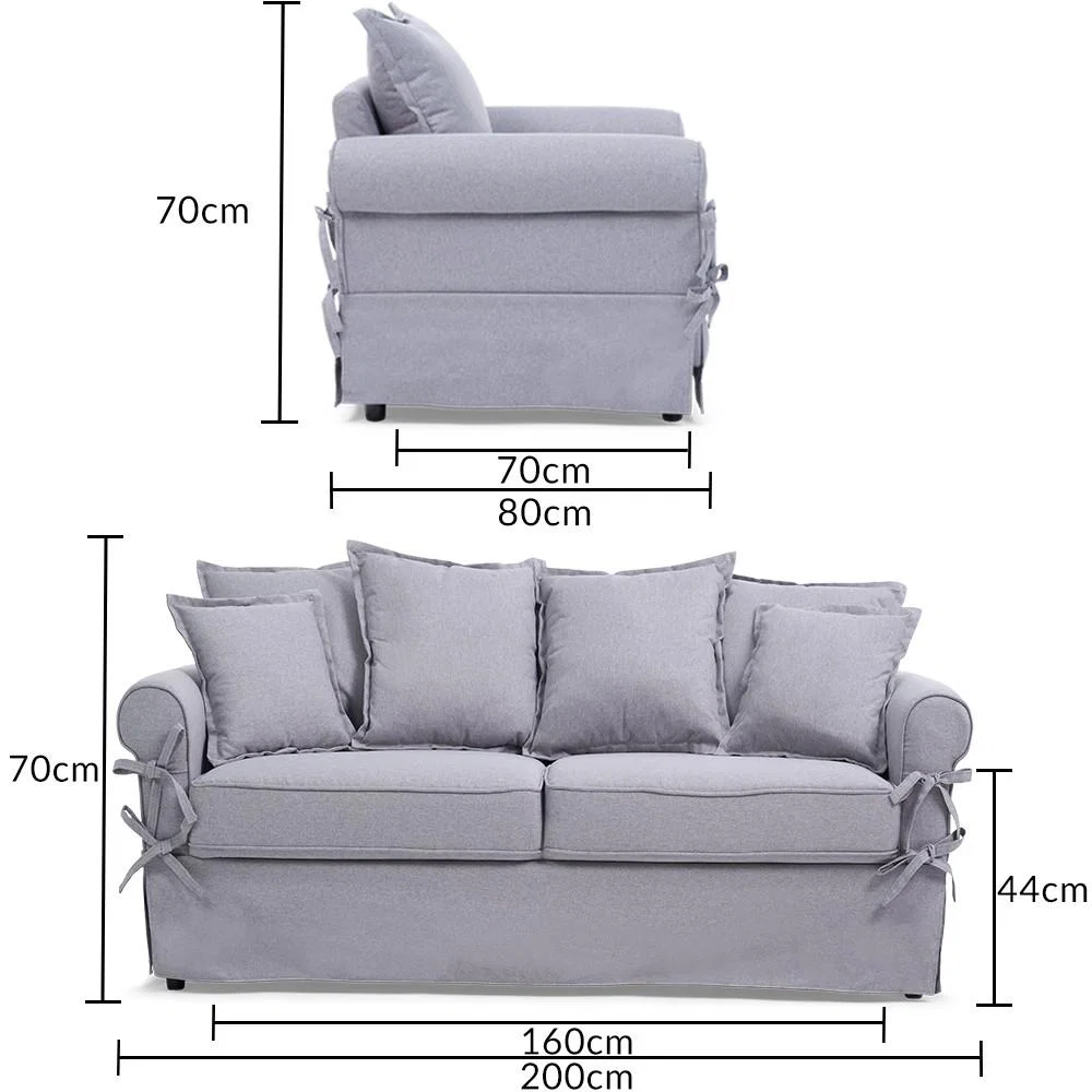 Clement Grey Linen 3 Seater Sofa – image 10