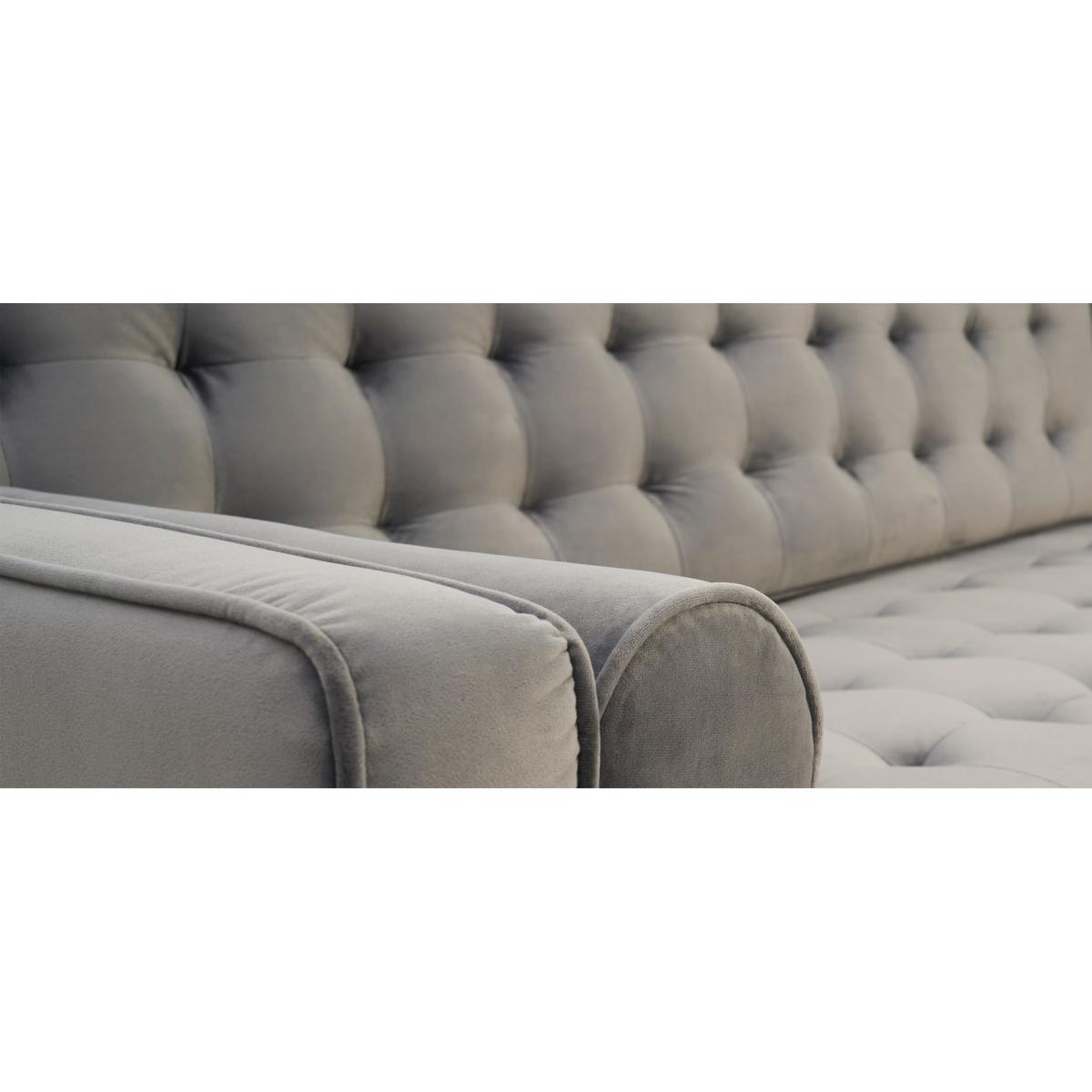 Indus Grey Velvet Right Facing 3 Seater Corner Chaise Sofa – image 12
