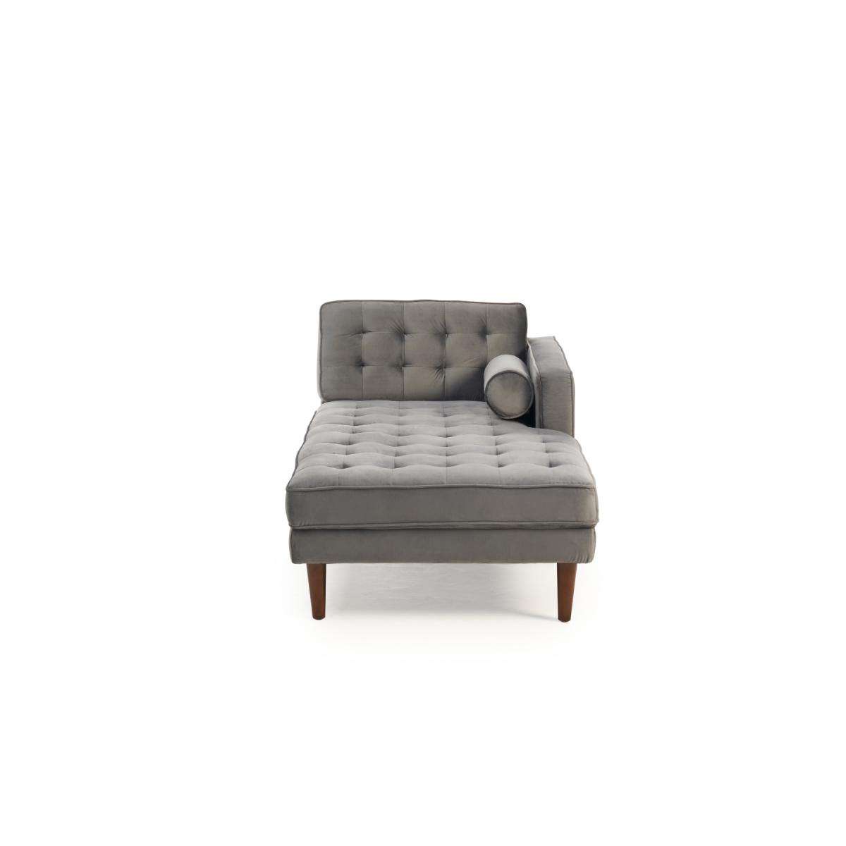 Indus Grey Velvet Right Facing 3 Seater Corner Chaise Sofa – image 7