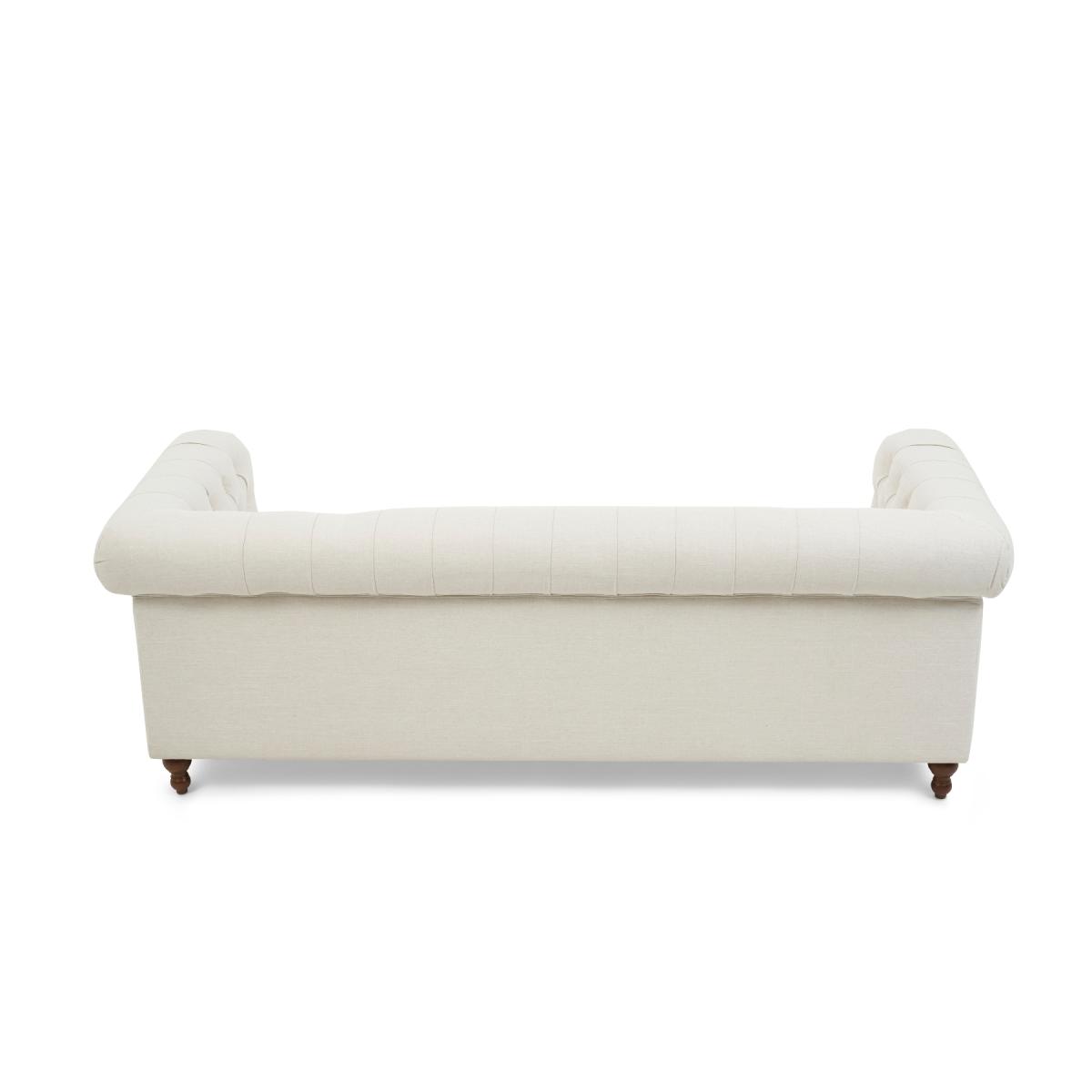 Westminster Chesterfield Ivory Linen 3 Seater Sofa – image 3