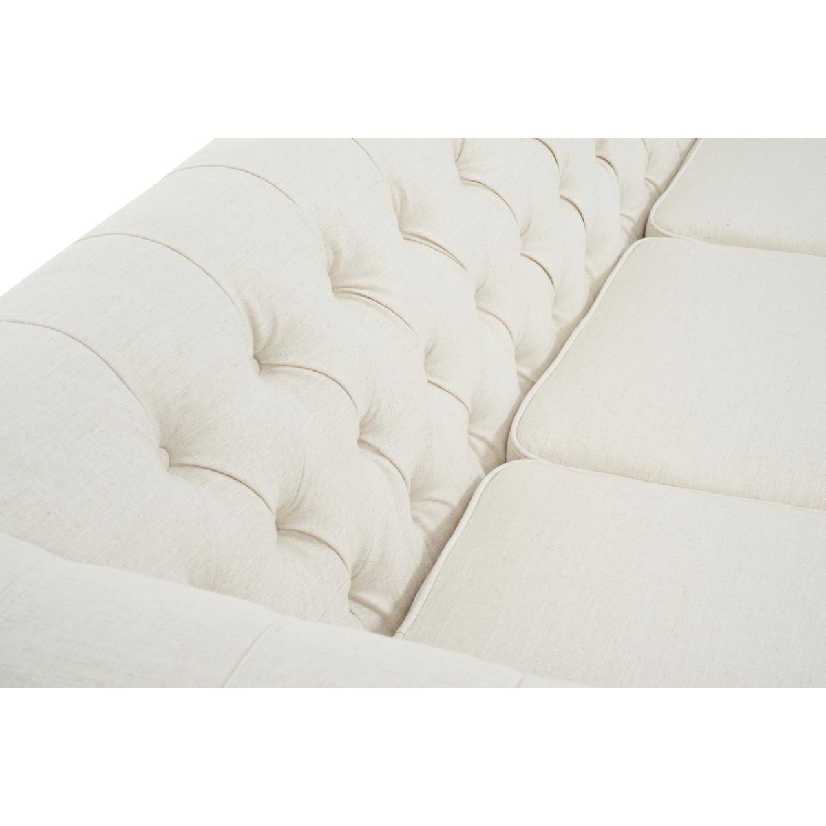 Westminster Chesterfield Ivory Linen 3 Seater Sofa – image 4