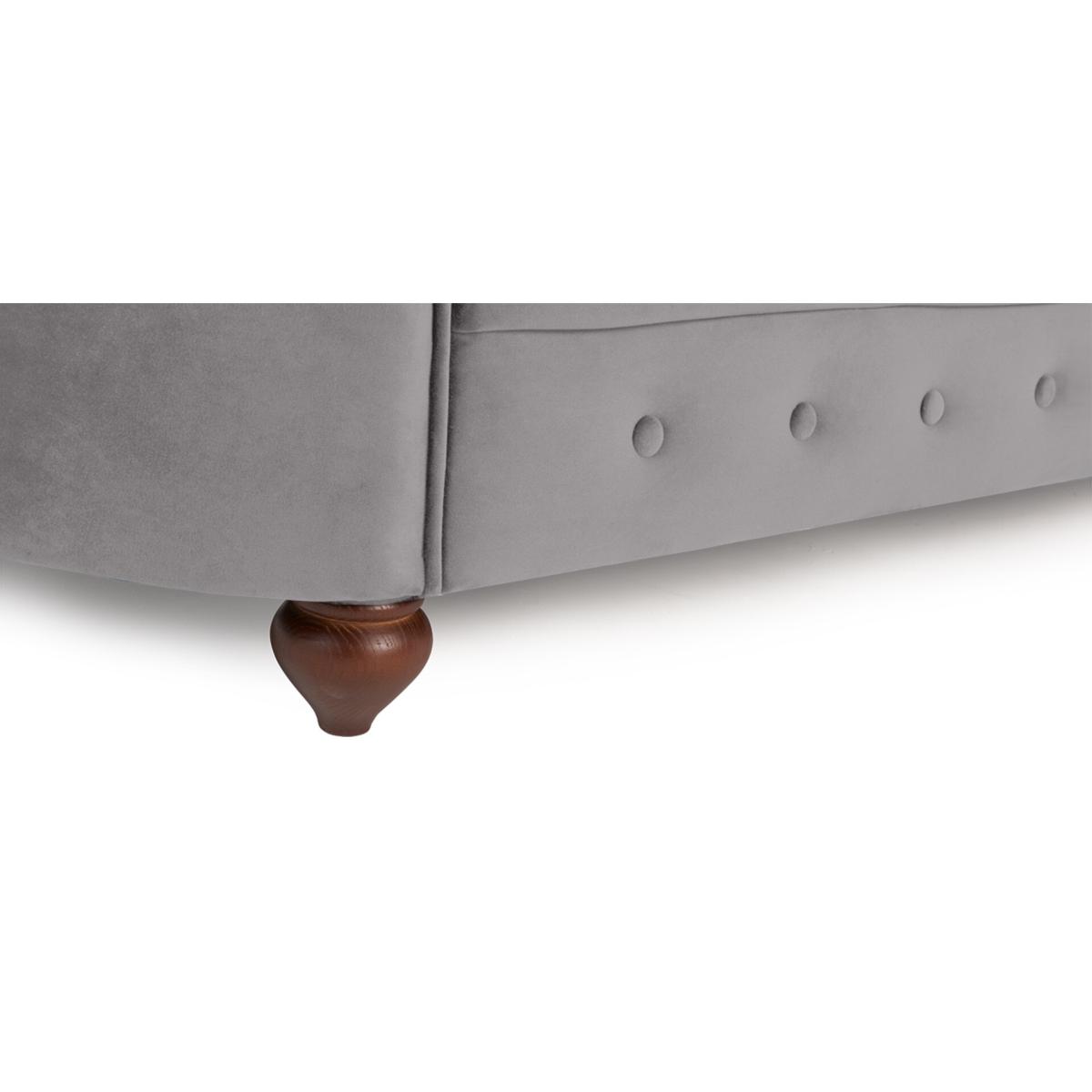 Apsley Chesterfield Grey Velvet 3 Seater Sofa – image 11