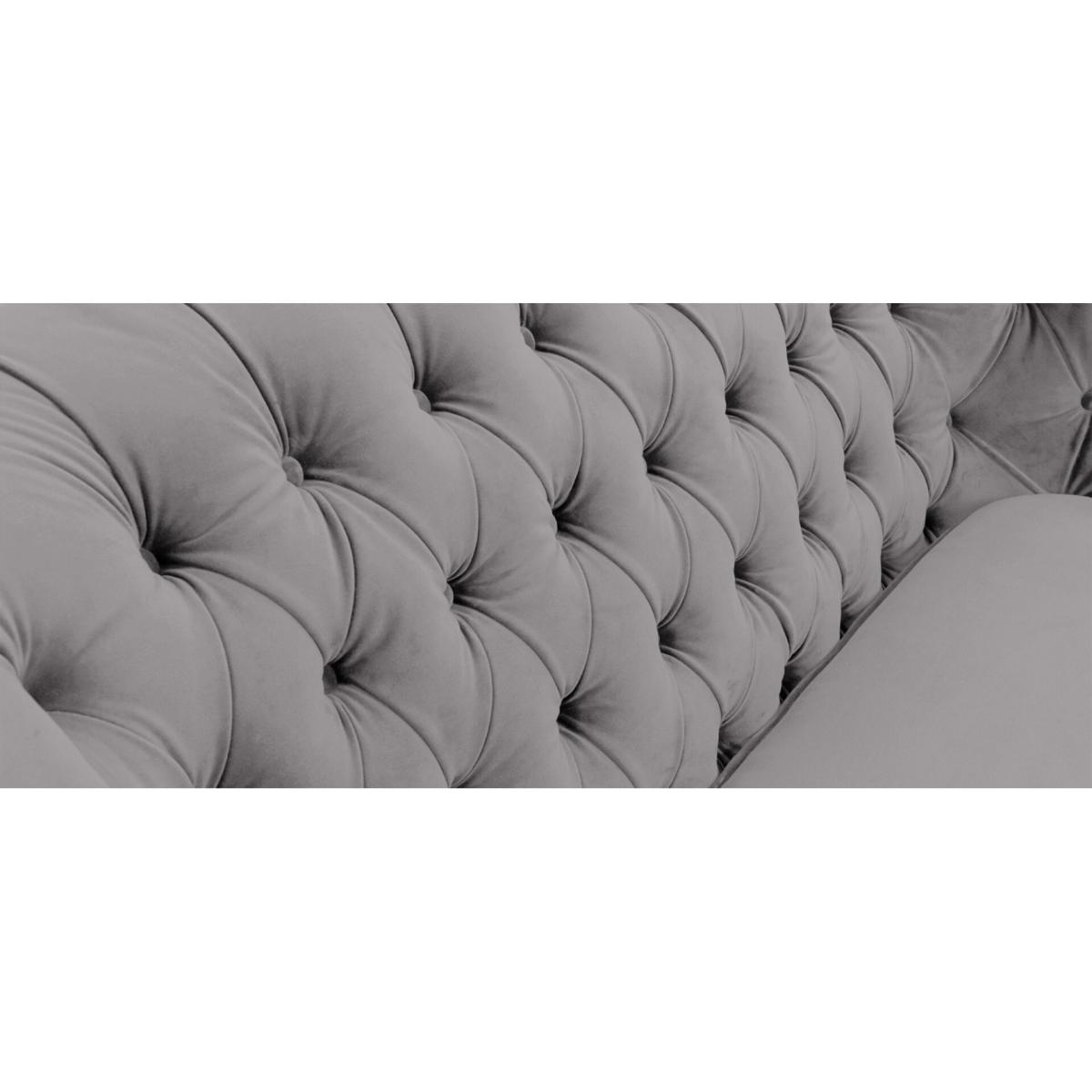 Apsley Chesterfield Grey Velvet 3 Seater Sofa – image 12