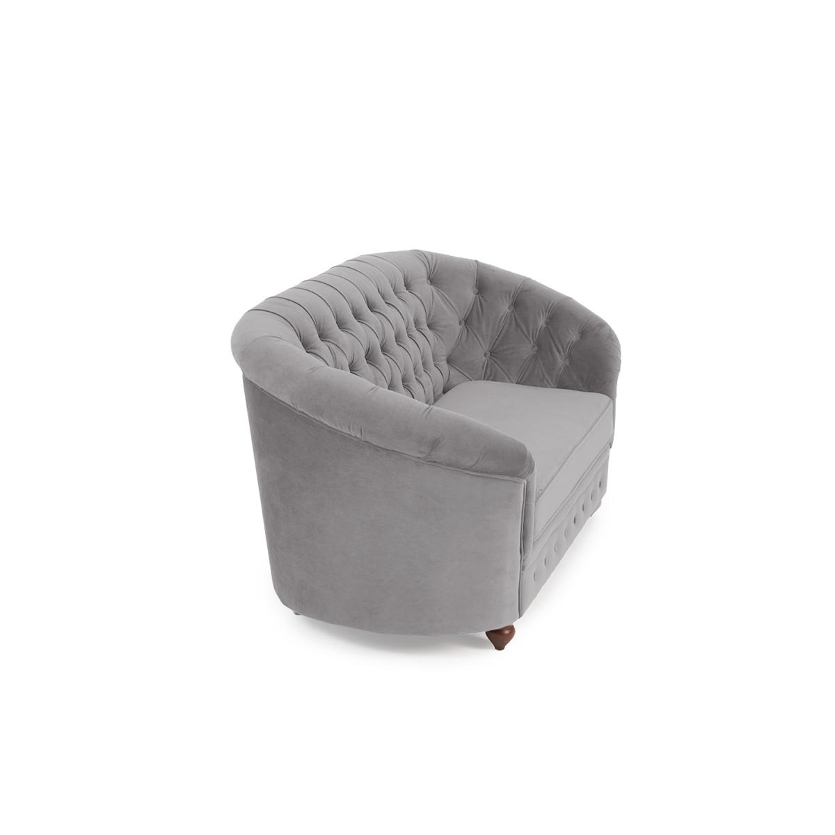 Apsley Chesterfield Grey Velvet 3 Seater Sofa – image 4