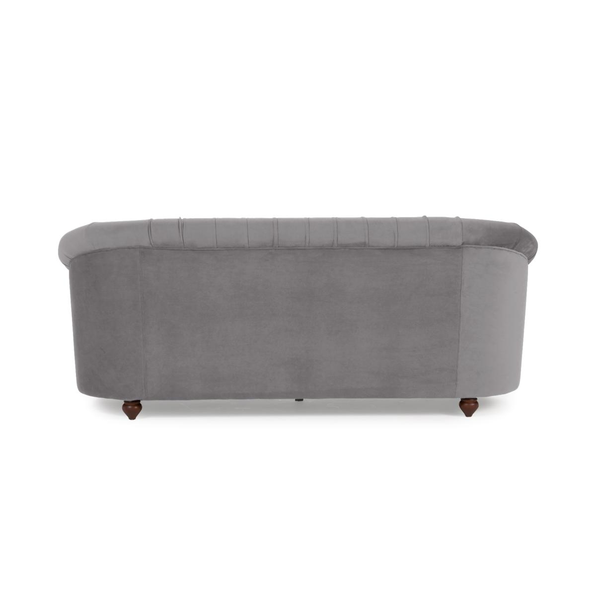 Apsley Chesterfield Grey Velvet 3 Seater Sofa – image 7