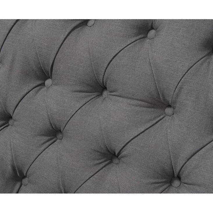 Chloe Chesterfield Grey Linen Fabric Three-Seater Sofa – image 6