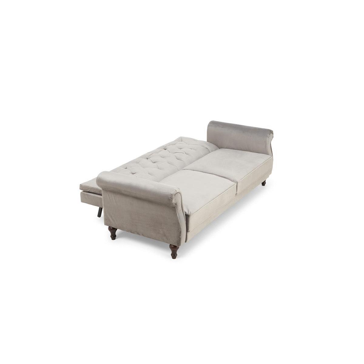 Orlando Grey Velvet 3 Seater Fold Down Sofa Bed – image 12