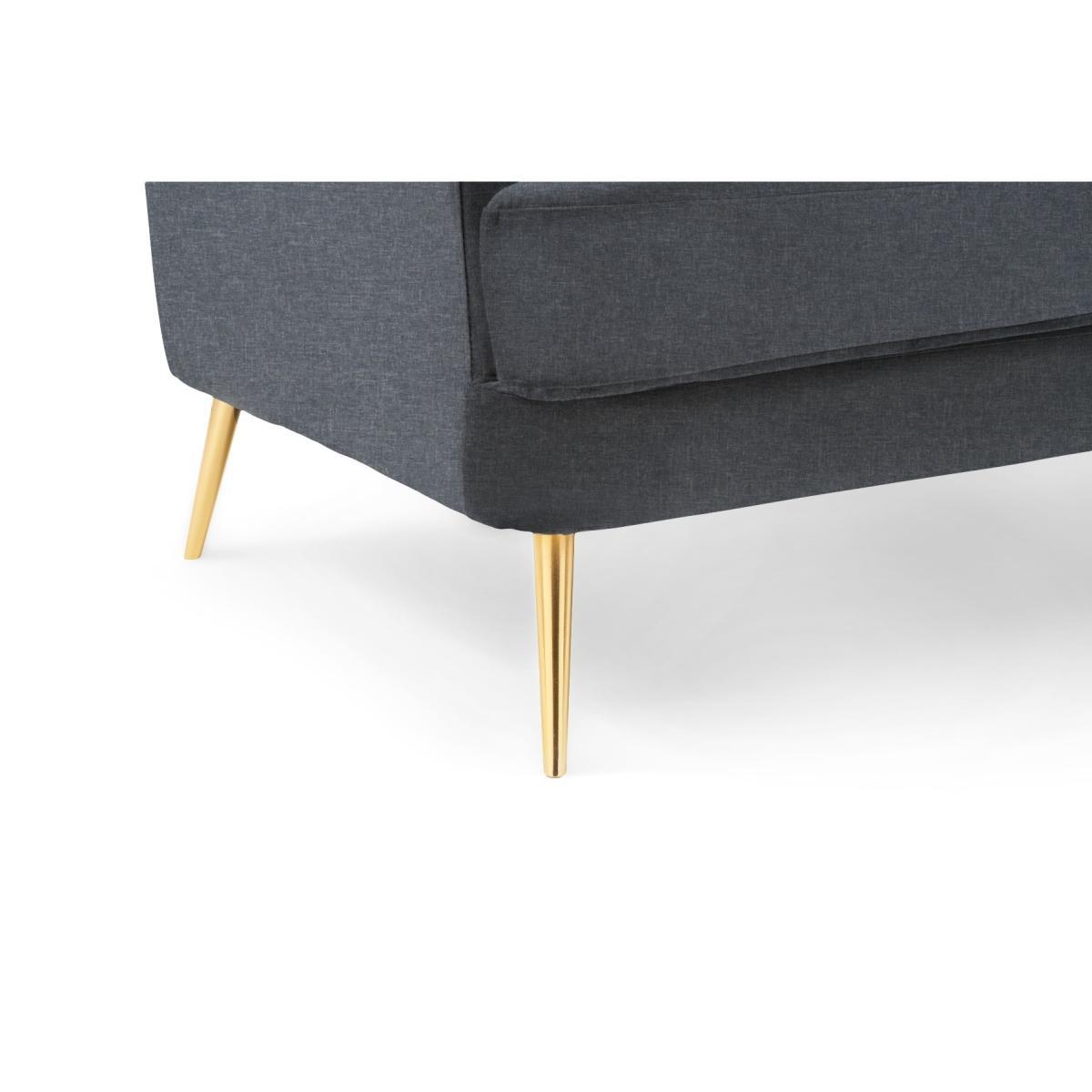 Lulu 3 Seater Sofa in Grey Linen with Gold Legs – image 9
