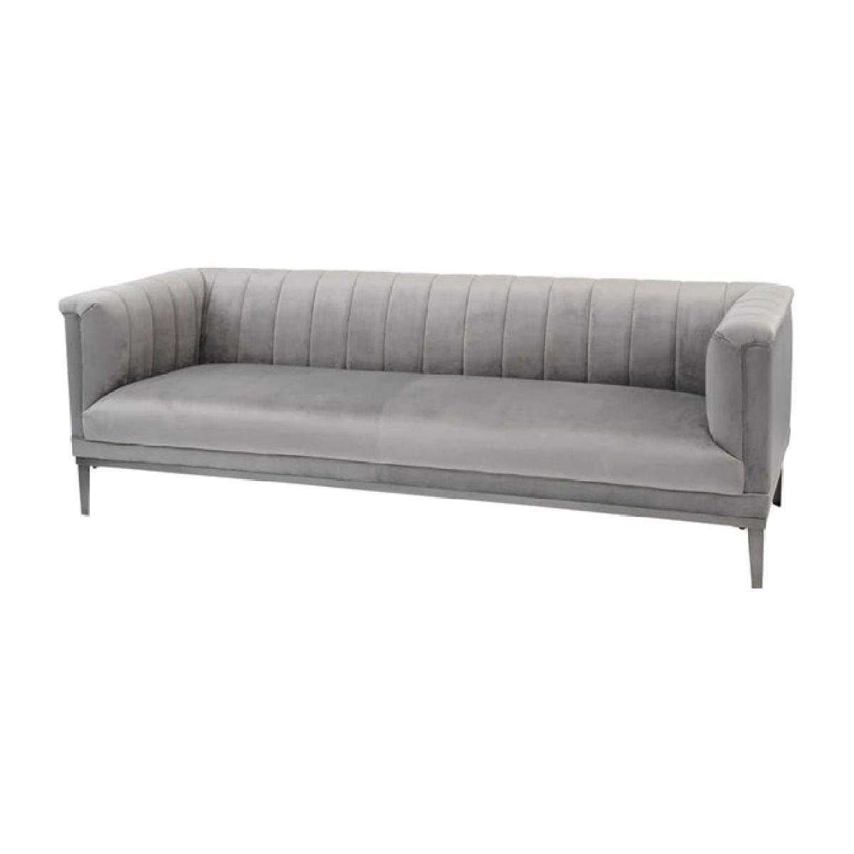Libra Belgravia Three Seater Ribbed Sofa Grey