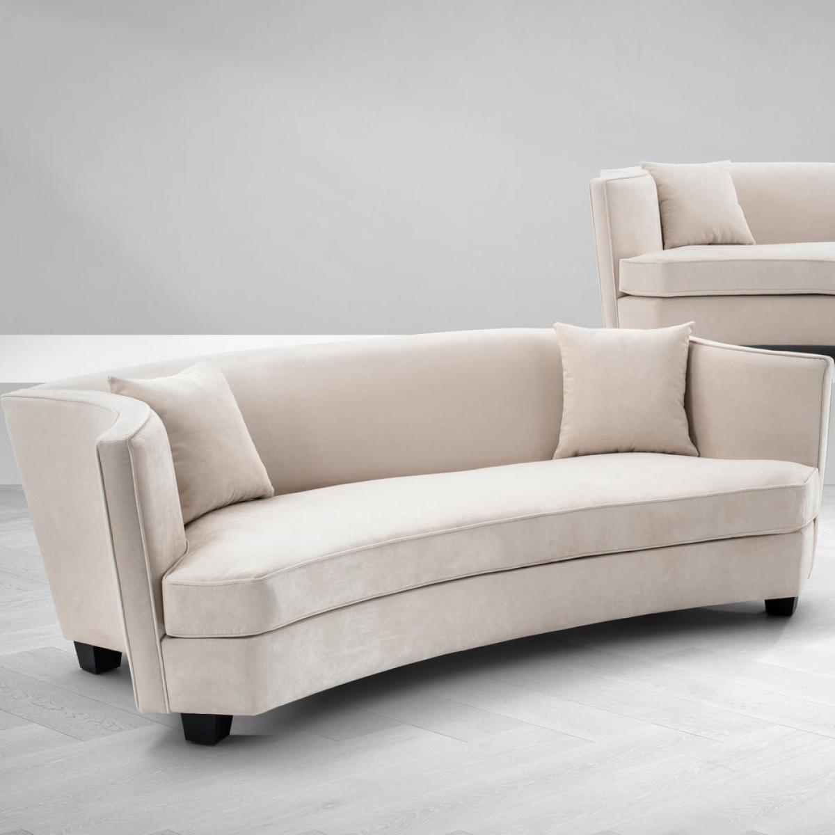 Eichholtz Giulietta Sofa 3 Seat Ecru Velvet – image 4