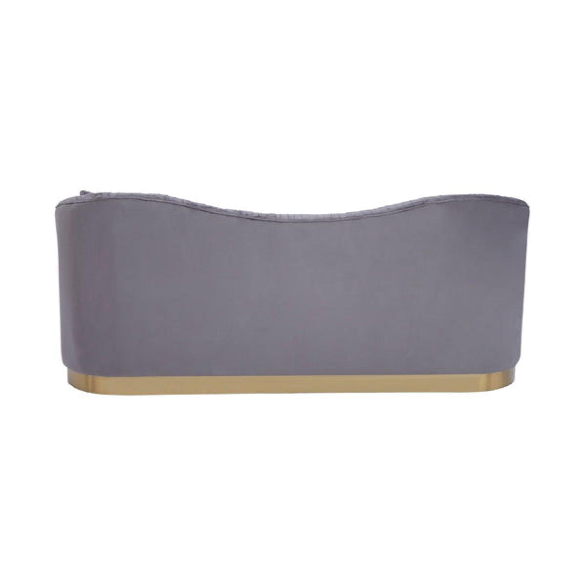 Olivia's Fleur 3 Seater Sofa Gold Metal Base Velvet Grey – image 4