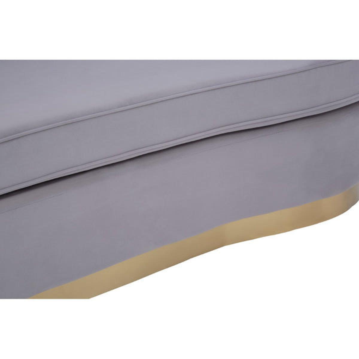 Olivia's Fleur 3 Seater Sofa Gold Metal Base Velvet Grey – image 7