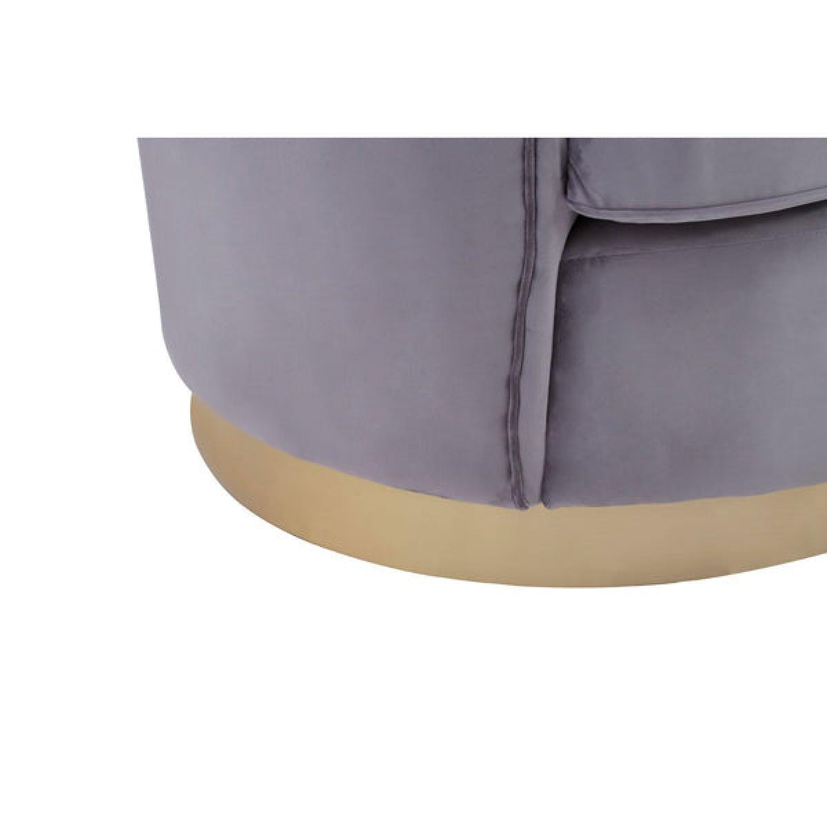 Olivia's Fleur 3 Seater Sofa Gold Metal Base Velvet Grey – image 8
