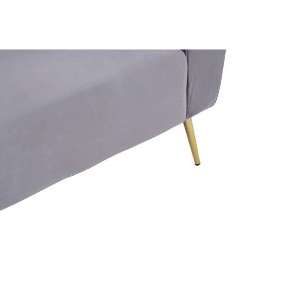 Olivia's Flora 3 Seater Sofa in Grey Velvet with Gold Metal Legs – image 7