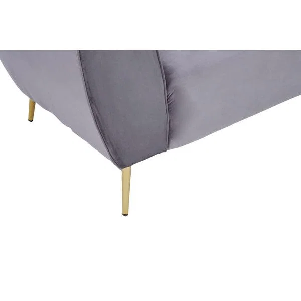 Olivia's Flora 3 Seater Sofa in Grey Velvet with Gold Metal Legs – image 9