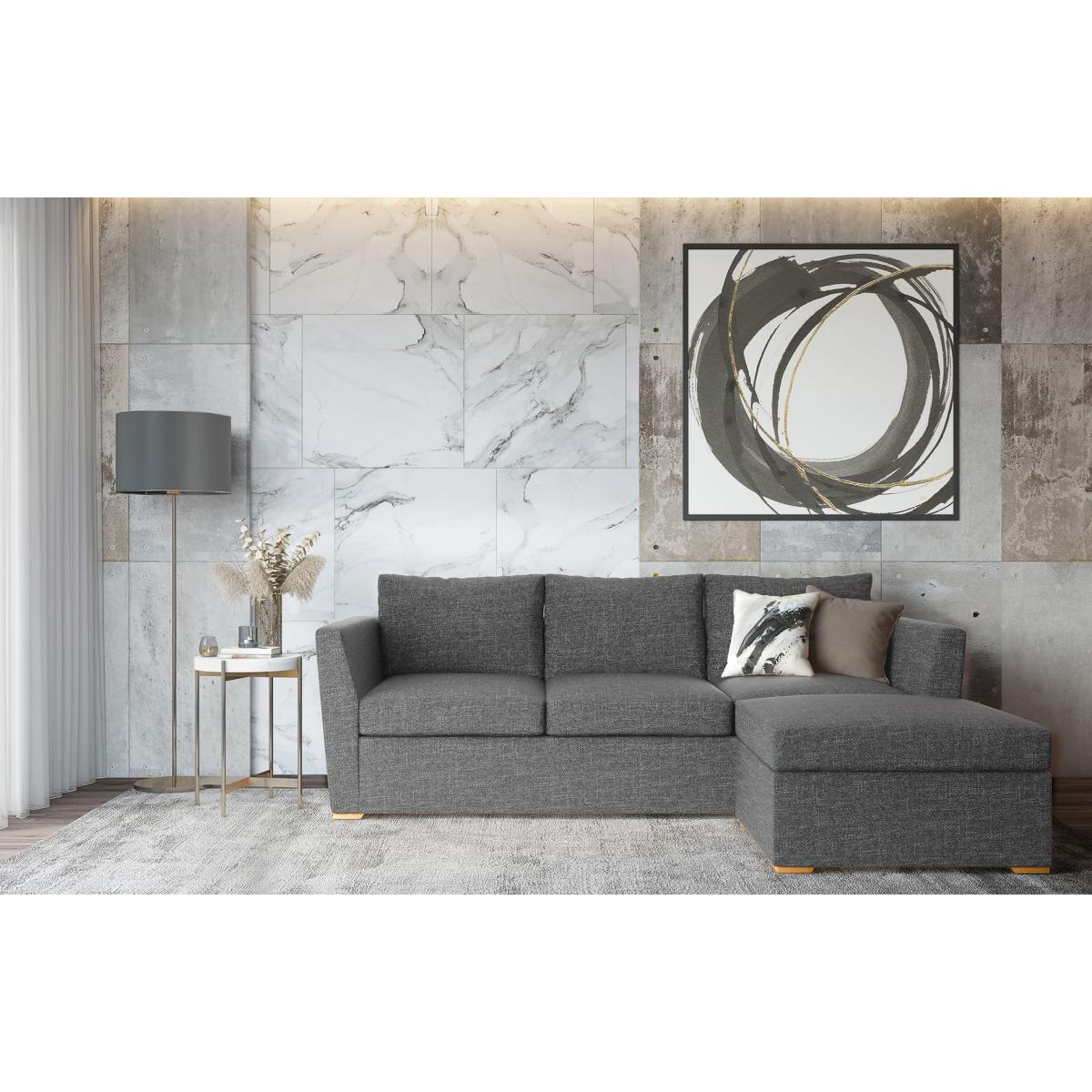 Evora – L Shaped Chaise Sofa - Right - Textured Dark Grey – image 1