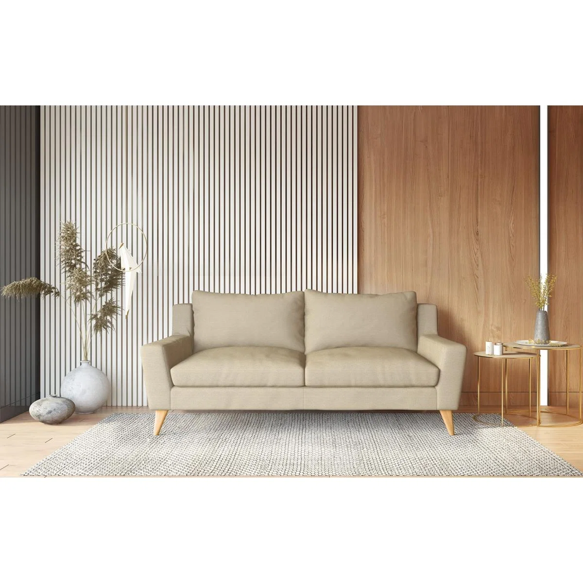 George – 3 Seater Sofa - Knitted Beige – image 1