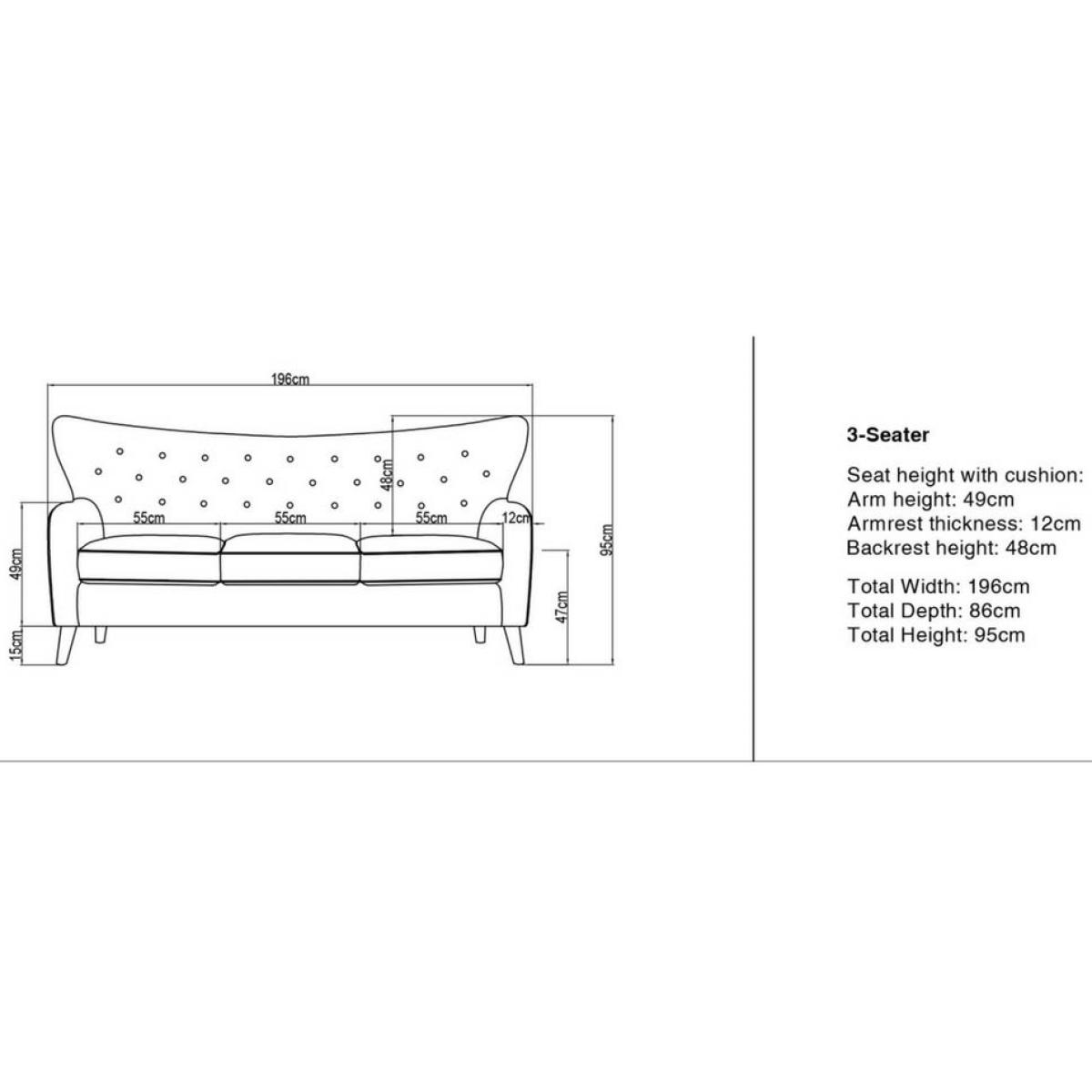 Wilfred - 3 Seater Sofa - Grey – image 5