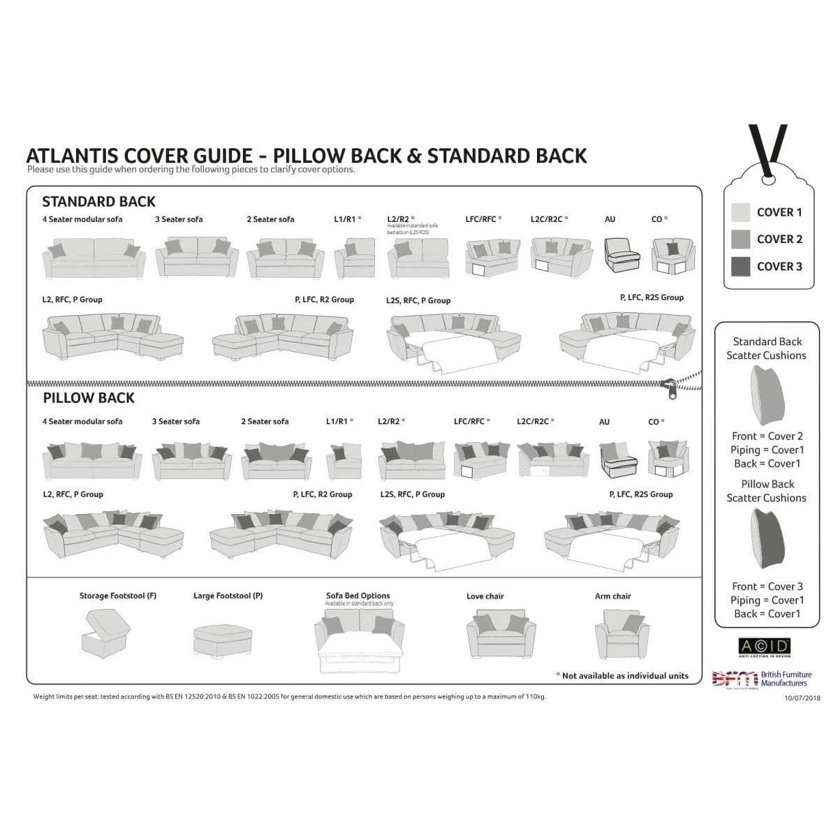 Franklin 3 Seater Sofa Standard Back – image 4