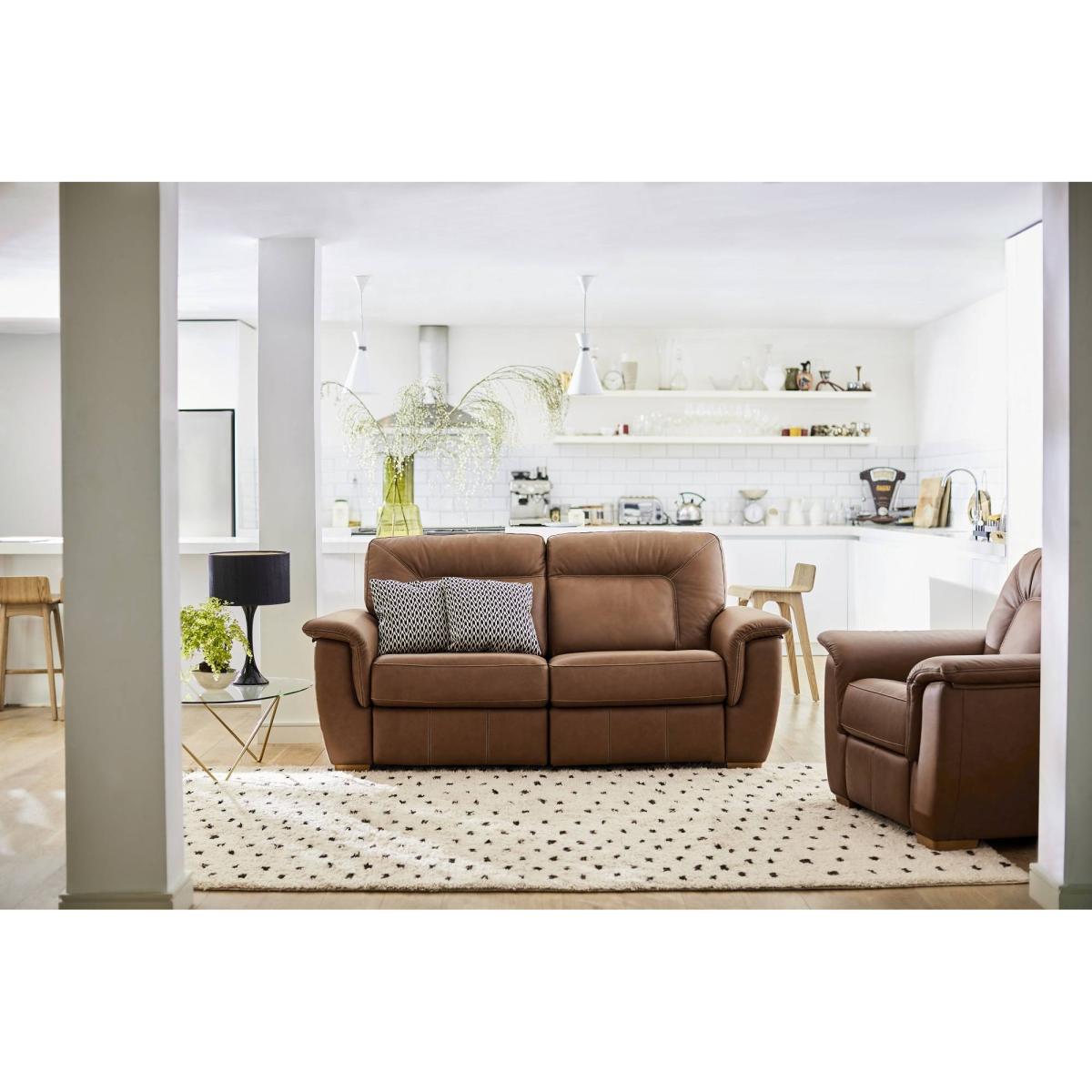 G Plan Elliot 3 Seater Leather Manual Double Recliner – image 2