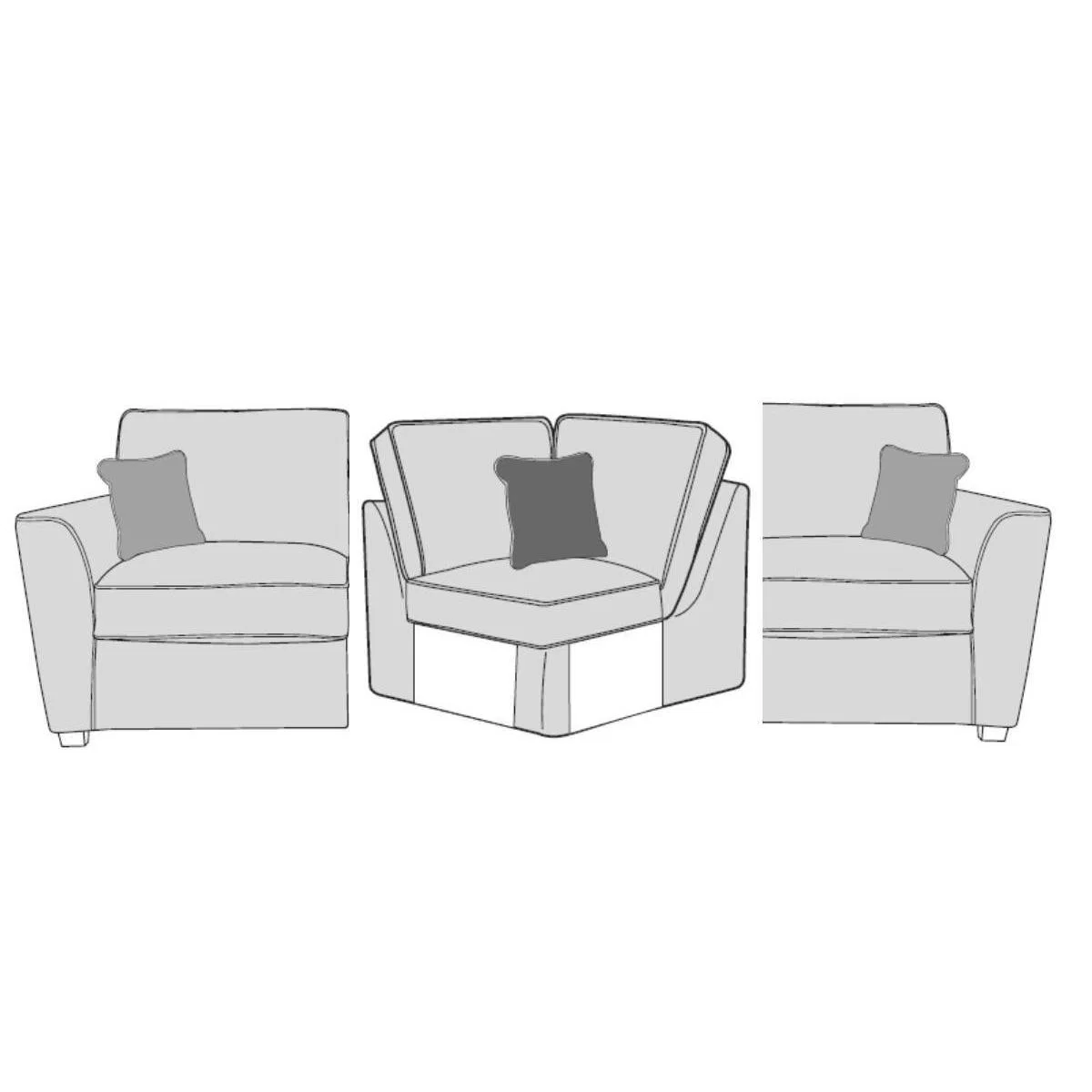 Franklin 3 Seater Corner Group Pillow Back – image 3