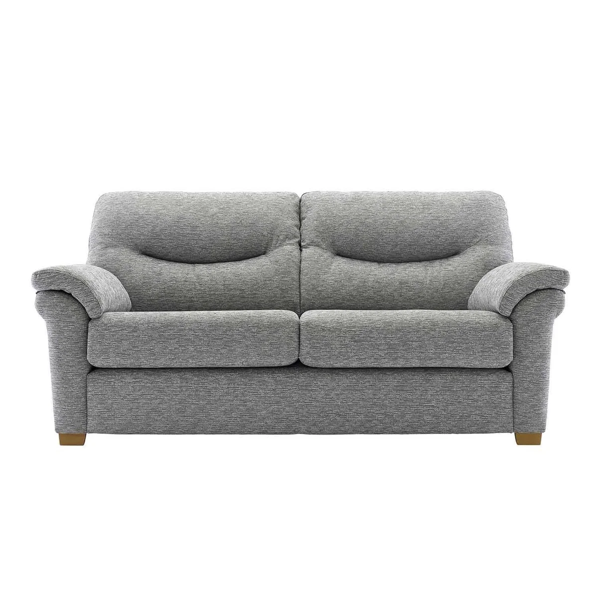 G Plan Washington Fabric 3 Seater 2 Cushions With Show Wood – image 2