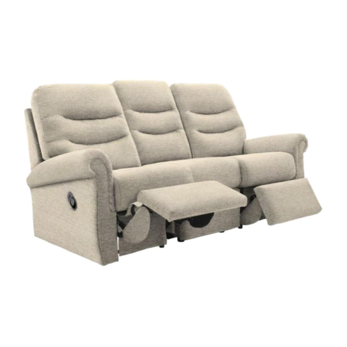 G Plan Holmes Fabric 3 Seater Manual Recliner Sofa Left Hand Facing – image 1