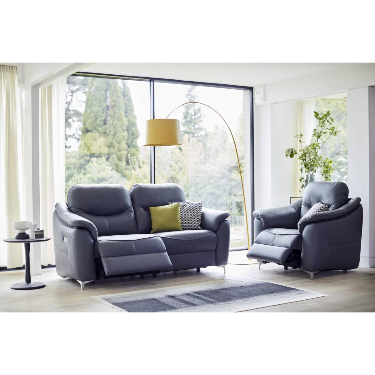 G Plan Jackson Leather 3 Seat Power Double Recliner W/Usb – image 2